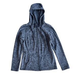 Green Tea Womens S Charcoal Gray Heather Zip Hood Plush Fleece Jacket FW8659C536